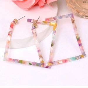 Square resin earrings